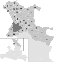Lage der Gemeinde Bezirk Salzburg-Umgebung   im Bezirk Salzburg-Umgebung (anklickbare Karte)